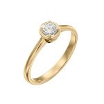 טבעת יהלום סוליטר לאירוסין זהב צהוב דגם אריאדנה