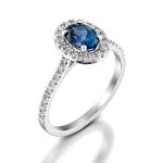 טבעת ספיר כחול ויהלומים דגם מורן