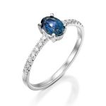 טבעת ספיר כחול ויהלומים דגם עדי