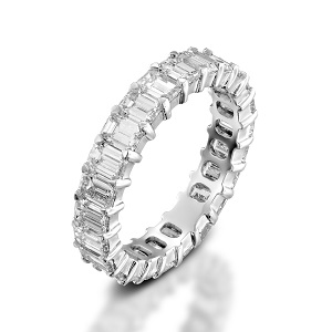 טבעת יהלומים נצחית טניס בחיתוך אמרלד דגם תשוקה 3.60 קרט