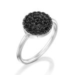 טבעת יהלומים שחורים דגם Berry W בטופ שחור