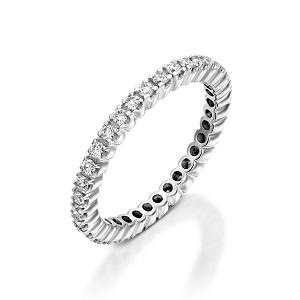 טבעת יהלומים לבנים נצחית - דגם ביאנקה