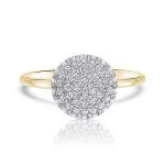 טבעת יהלומים לבנים זהב צהוב דגם Berry W